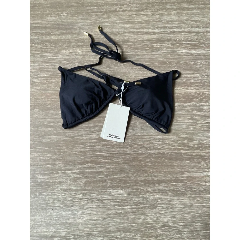 Monday Swimwear Palma Top Black Medium New With Tags